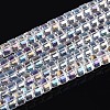 AB Color Plated Transparent Glass Beads Strands GLAA-T026-2x4mm-T06-1