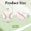 40Pcs Printed Round Silicone Focal Beads SIL-OC0001-24C-2