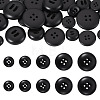 25Pcs 5 Styles 4-Hole Resin Buttons BUTT-TA0001-49-2