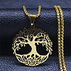 201 Stainless Steel Pendant Necklaces NJEW-H015-03G-1