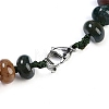 Natural Indian Agate Rondelle Graduated Beaded Necklaces for Women Men NJEW-K388-02J-3