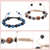 5Pcs 5 Styles Natural & Synthetic Mixed Gemstone Round & Evil Eye Braided Bead Bracelets Set BJEW-AN0001-54-6