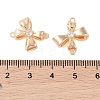 Brass Pave Clear Glass Connector Charms KK-N254-58G-3