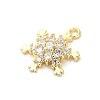 Christmas Theme Brass Micro Pave Cubic Zirconia Charms KK-P278-06G-2