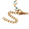 Enamel Oval with Evil Eye Link Chains Bracelet BJEW-P271-04G-02-3