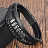 Braided Imitation Leather Multi-Strand Bracelets with 316L Stainless Steel Magnetic Clasps for Men WGAC05A-02-2