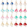 32Pcs 8 Style Glass Pendants PALLOY-TAC0300-2