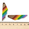 Pride Rainbow Theme Resin & Walnut Wood Pendants WOOD-K012-12A-3