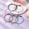 Chakra Round Natural Gemstone Stretch Bracelets BJEW-JB10985-2