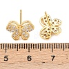 Brass Micro Pave Clear Cubic Zirconia Stud Earrings EJEW-F400-02C-G-3