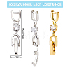 12Pcs 2 Colors Brass Extender Chain ZIRC-SC0001-21-2