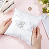 Square Polyester with Tribute Silk Wedding Finger Ring Display Pillow DIY-GF0014-14-3