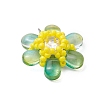 Beaded Flower Charms PALLOY-MZ00438-03-3