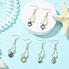 Paua Shell Dangle Earrings EJEW-JE07179-1