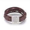 Braided Leather Cord Multi-strand Bracelets BJEW-F349-13P-2