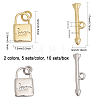 10 Sets 2 Colors Rack Plating Brass Toggle Clasps ZIRC-CA0001-21-2