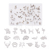 16 Pairs 16 Style Crocodiles & Dog & Swan & Hedgehog & Dinosaur & Bird 304 Stainless Steel Stud Earrings EJEW-CF0001-02P-10