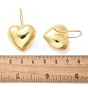 Heart Brass Dangle Earrings EJEW-B132-03G-5