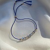 Adjustable Natural Gemstone & Brass Beaded Slider Bracelets for Women DZ3322-1-1