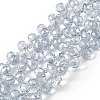 Transparent Electroplate Glass Beads Strands EGLA-F152A-PL04-1