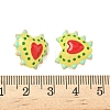 Baking Paint Glass Bumpy Beads Heart LAMP-V001-09-5