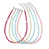 4MM Glass Seed Beaded Necklaces for Women NJEW-JN06543-2