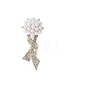 Flower Ribbon Alloy Crystal Rhinestone Brooch PW-WG769C7-01-1