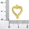 Brass Micro Pave Clear Cubic Zirconia Heart Links Connector Charms KK-A230-03A-G-3