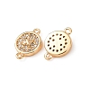 Brass Micro Pave Clear Cubic Zirconia Links KK-T082-08G-2
