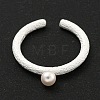 Round Shell Pearl Cuff Ring RJEW-Z036-04S-2