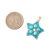 Synthetic Turquoise Star Pendants PALLOY-JF03116-02-2