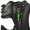 Natural White Jade & Blue Spot Jasper & Malaysia Jade & Black Onyx(Dyed & Heated) & Amethyst Beads Hoop Dangle Earrings EJEW-JE07320-3