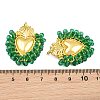 Alloy & Glass Seed Beaded Pendants GL-CBA96FD-01G-04-3