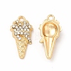 Rack Plating Eco-friendly Alloy Rhinestone Pendants FIND-A025-21G-01-1