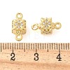 Brass Micro Pave Cubic Zirconia Connector Charms KK-U056-18G-3