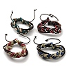 Adjustable PU Leather & Waxed Cords Braided Multi-strand Bracelets BJEW-F468-03-1