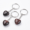 Dyed & Heated Natural Red Tiger Eye Keychain LS-KEYC-F019-02G-1