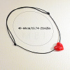 Handmade Porcelain Heart Beads Pendant Adjustable Black Waxed Cord Necklaces for Women WG3943B-03-1