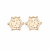 Brass Micro Pave Cubic Zirconia Pendants KK-S364-271C-1