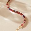 Handmade Natural & Synthetic Mixed Gemstone Rondelle Beaded Bracelets with 304 Stainless Steel End Chains XL9343-3-3