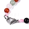 Natural & Synthetic Stone Round & Cone Beaded Necklaces NJEW-N064-03A-4