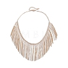 Brass Multiple Tassel Bib Necklaces for Women WGB3B70-01-3
