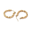 Oval Bubble 201 Stainless Steel Half Hoop Earrings for Women EJEW-G385-35G-2