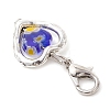 Heart Millefiori Glass & Alloy Pendant Decorations HJEW-JM02836-5