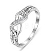 Brass & Clear Cubic Zirconia Finger Rings for Women FS-WGA713C-05-3