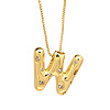 Brass Micro Pave Clear Cubic Zirconia Initial Pendant Necklaces FS-WGF17D9-04-1