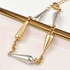 Two Tone 304 Stainless Steel Link Bracelets for Women BJEW-A169-02GP-2