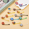 DICOSMETIC 15Pcs 15 Styles Sports Theme Ball Silicone Straw Caps AJEW-DC0001-45-4