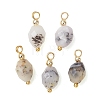 Natural Flower Opal Pendants PALLOY-JF05389-1