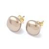 Brass & ABS Plastic Imitation Pearl Stud Earrings for Women PL-CBA760A-03A-G03-4